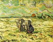 文森特 威廉 梵高 : 两个在雪地上挖掘的妇女